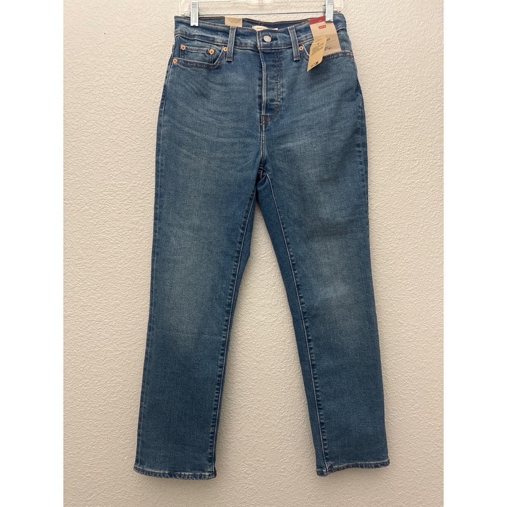 NWT Levi's Wedgie Straight Jeans 29 High Rise Button Fly Medium Wash Denim